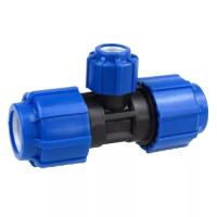 Компрессионные редукционные тройники Ø25х20х25 мм для ПЭ труб ПНД