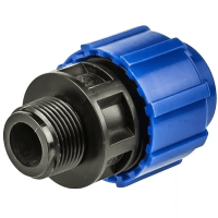 Компрессионная муфта с наружной резьбой Ø50 мм x 2″ для ПЭ трубы ПНД