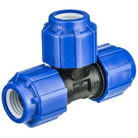 Компрессионный тройник Ø32x32x32 мм для ПЭ трубы ПНД