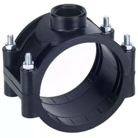 Компрессионная седелка с резьбовым отводом Ø40 мм х 3/4″ для ПЭ труб ПНД